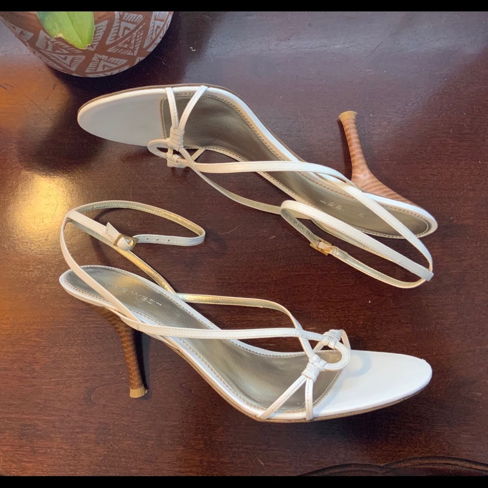 White Nine West Heels